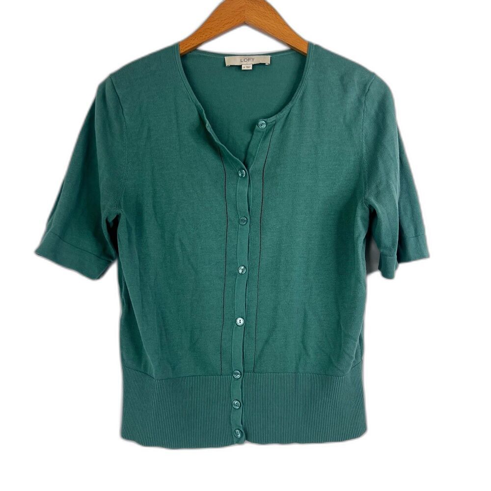 LOFT Teal Short Sleeve Blouse